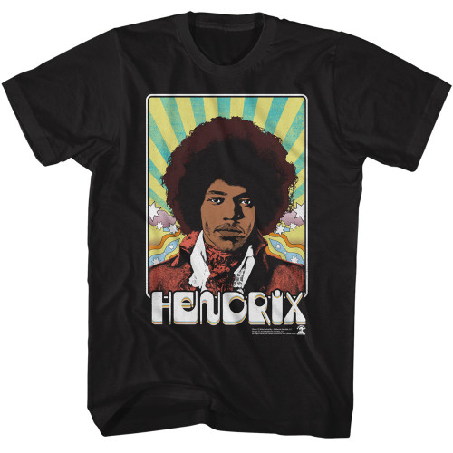 Jimi Hendrix Psychadelic Card T-Shirt - Black
