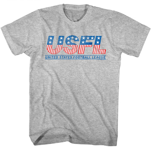 USFL - Logo USA Flag T-Shirt - Gray
