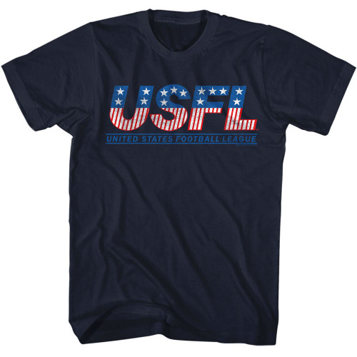 USFL - Logo US Flag T-Shirt - Blue