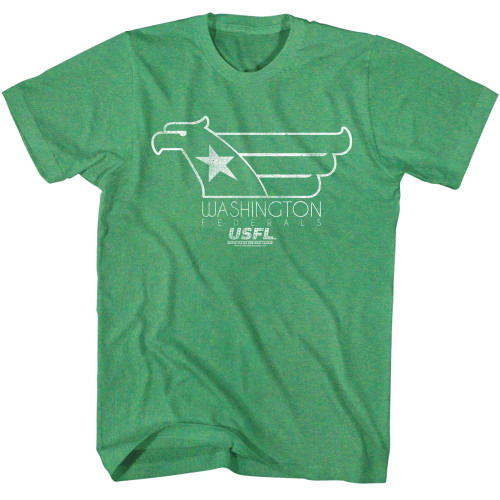 USFL - White Hawk T-Shirt - Green