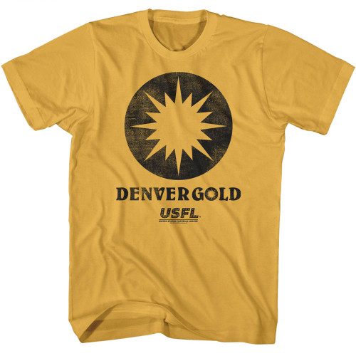 USFL - Denver Gold Circle T-Shirt - Yellow