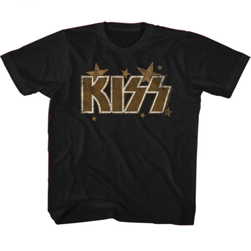 KISS - Golden Stars Youth T-Shirt - Black
