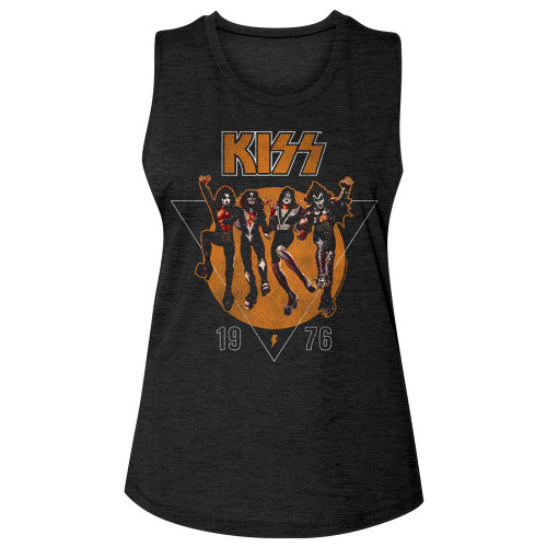 KISS - 1976 Kiss Ladies Muscle Tank - Black