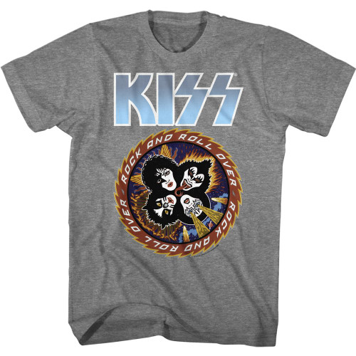 KISS - Big Blue Logo T-Shirt  - Gray