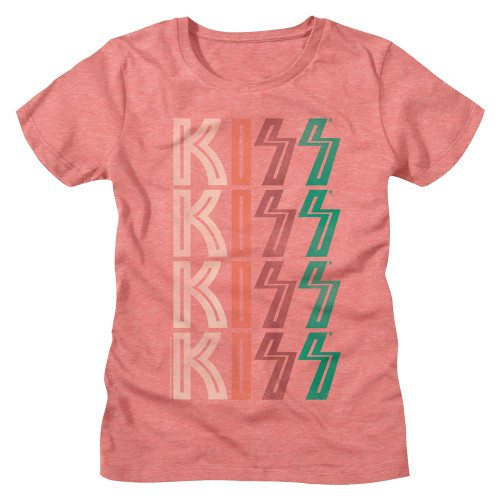 KISS - Washes Out Ladies T-Shirt - Peach