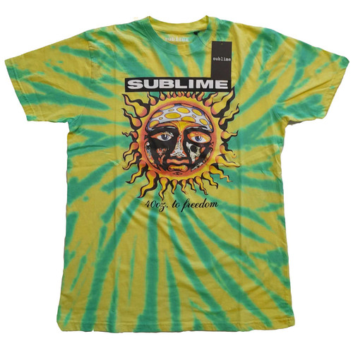 Sublime 40oz To Freedom Dip Dye T-Shirt - Green & Yellow
