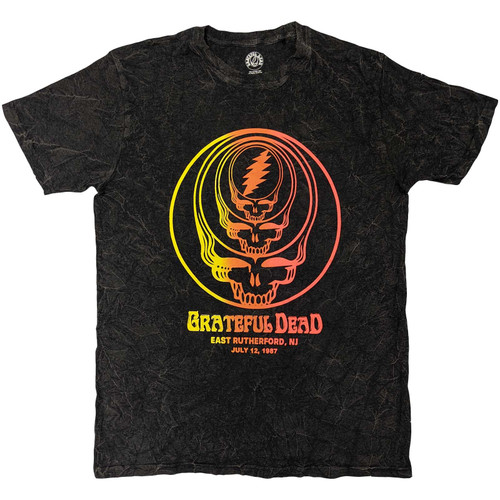 Grateful Dead Concentric Skulls Dye Wash T-shirt - Black