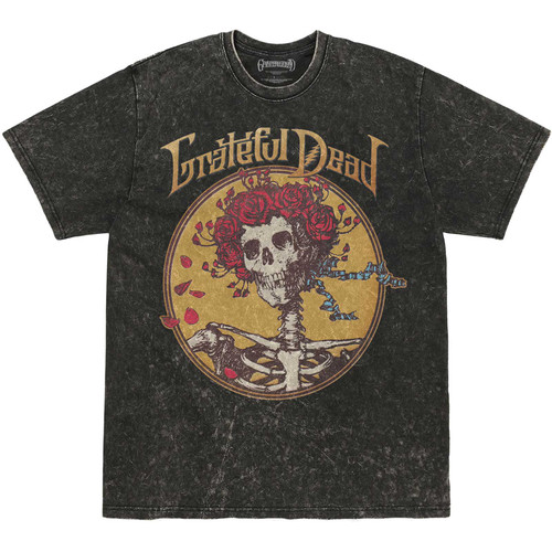 Grateful Dead Best Of Cover Dip Dye Mineral Wash T-shirt - Black
