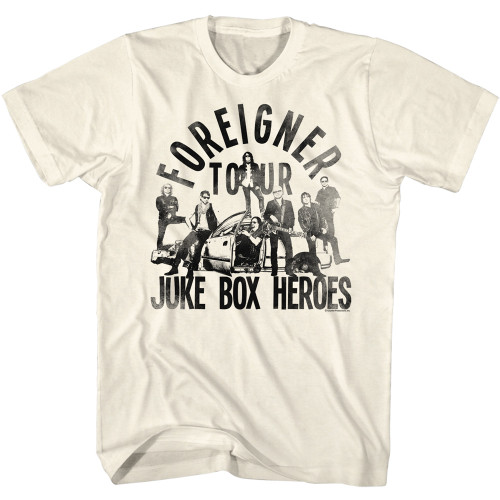 Foreigner Juke Box Heroes T-Shirt - Natural