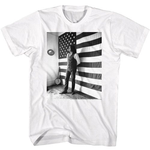 Jerry Garcia Flag BW T-Shirt - White