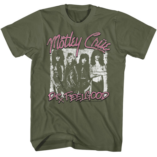 Motley Crue Dr. Feel Good T-Shirt - Military Green