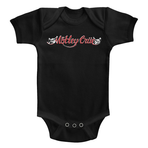 Motley Crue Red & White Logo Baby Onesie - Black