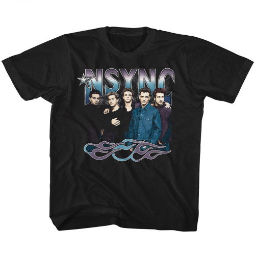 NSYNC Cool Tone & Flames Youth T-Shirt - Black