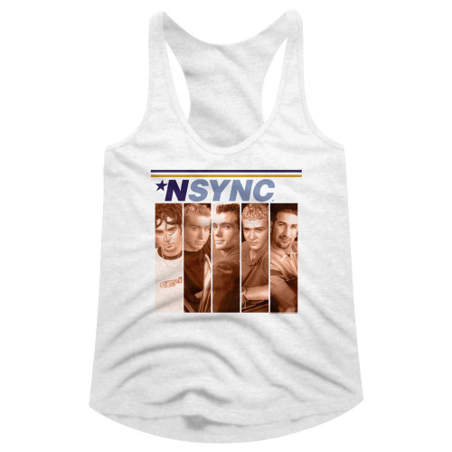 NSYNC BOXES Ladies Racerback - White