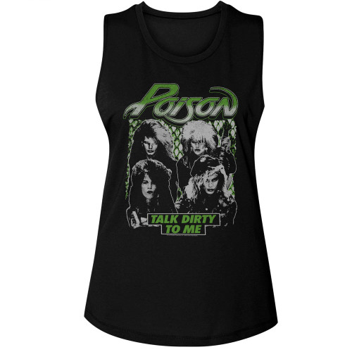 Poison TDTM Band Photos Ladies Muscle Tank - Black