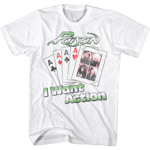 Poison Want Action Card T-Shirt - White