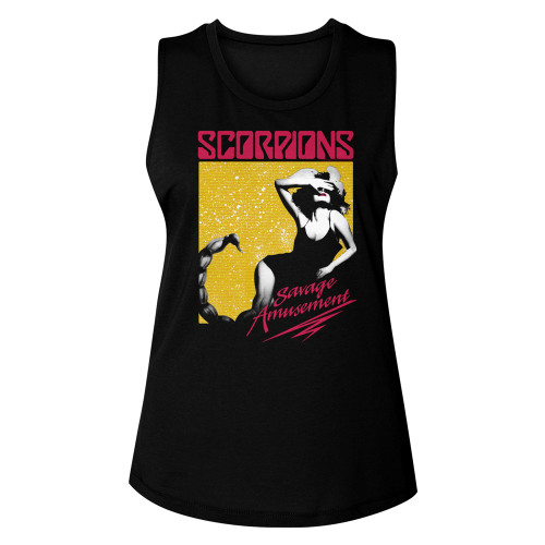 Scorpions Savage Square Ladies Muscle Tank - Black