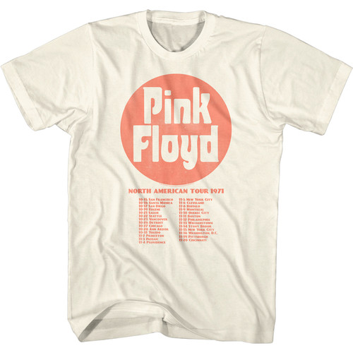 Pink Floyd Front Dates T-Shirt - Natural