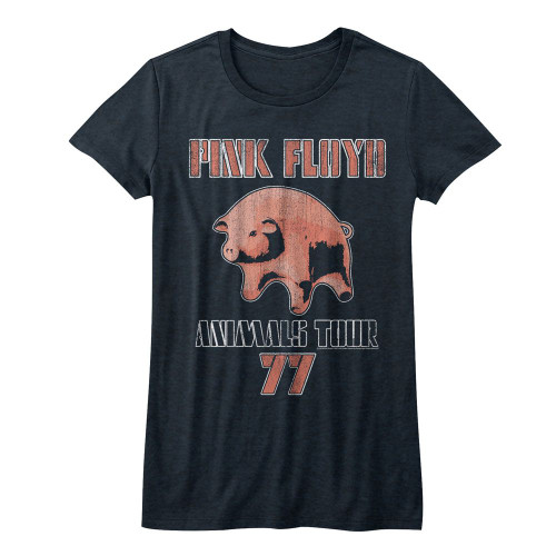 Pink Floyd - Tour77' Ladies T-Shirt - Navy