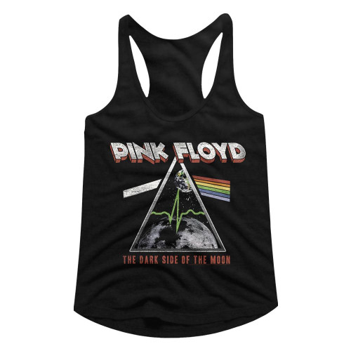 Pink Floyd Beating Moon Ladies Racerback Top - Black