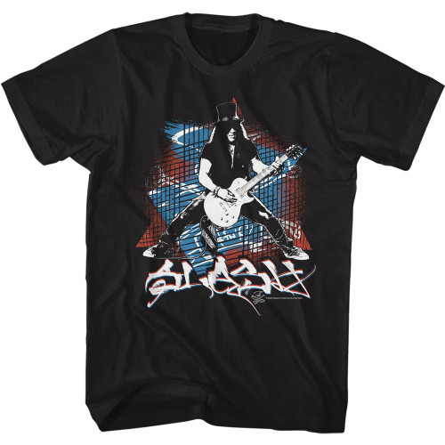 Slash -Playing Guitar T-Shirt - Black