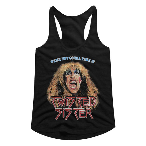 Twisted Sister Not Gonna Take It Ladies Racerback - Black