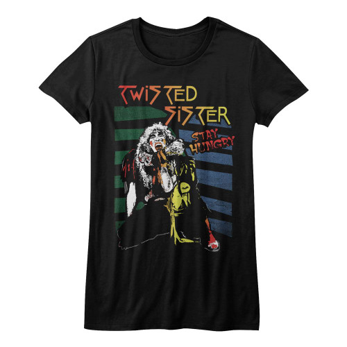 Twisted Sister Stay Hungry Ladies T-Shirt - Black