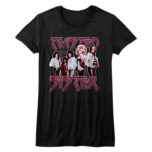 Twisted Sister Pretty in Pink Ladies T-Shirt - Black