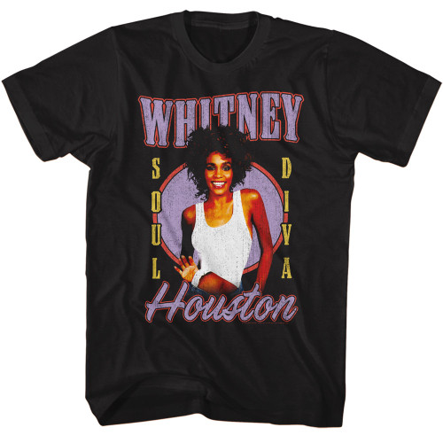 Whitney Houston Soul Diva T-Shirt - Black