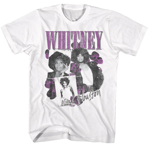 Whitney Houston Orchid Collage T-Shirt - White