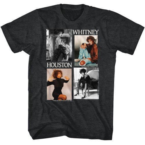 Whitney Houston Picture Blocks T-Shirt - Black