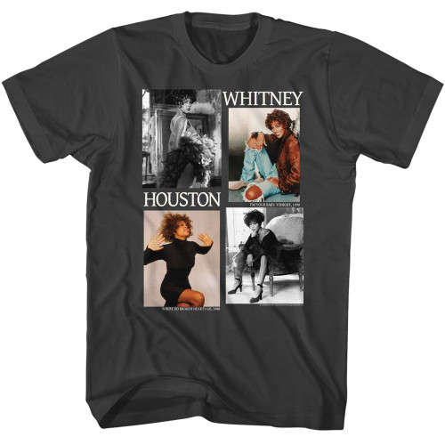 Whitney Houston Picture Blocks SMK T-Shirt - Smoke