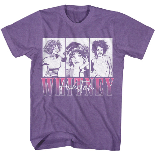 Whitney Houston Three Rectangles T-Shirt - Purple
