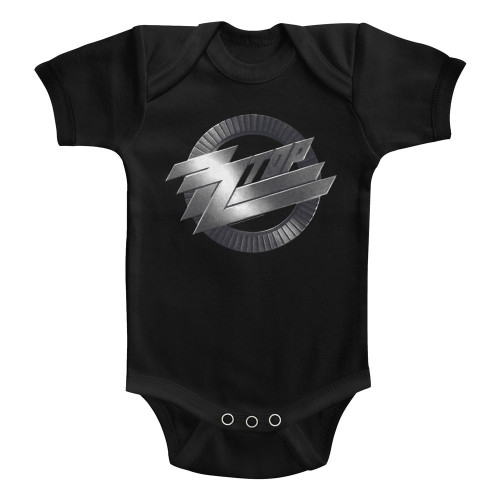 ZZ Top Metal Logo Baby Onesie - Black