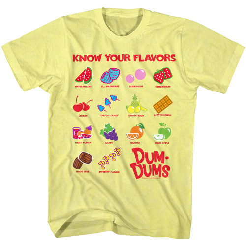 Dum Dums Know Your Flavor T-Shirt - Yellow