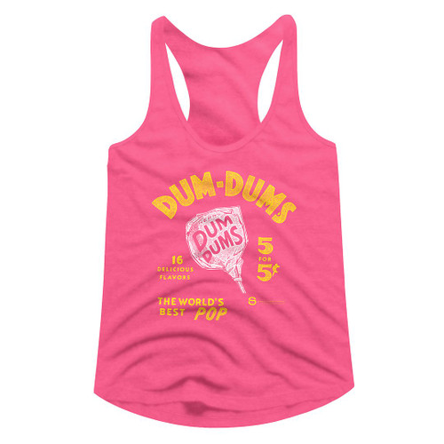 Dum Dums World's Best Pop Ladies Racerback Top - Pink