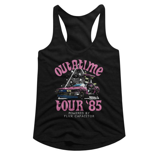Back To The Future Star Triangle Ladies Racerback Top - Black