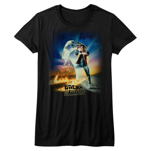 Back To The Future BTF Poster Ladies T-Shirt - Black