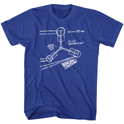 Back To The Future Flux Compression Sketch T-Shirt - Royal