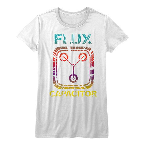 Back To The Future Gradient Time Ladies T-Shirt - White