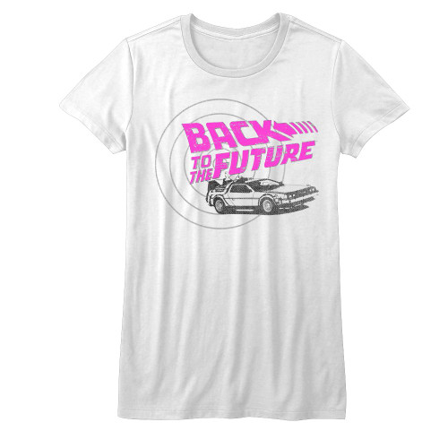 Back To The Future Checkers Ladies T-Shirt - White