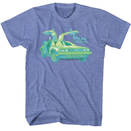 Back To The Future Delorean Chillin T-Shirt - Light Blue