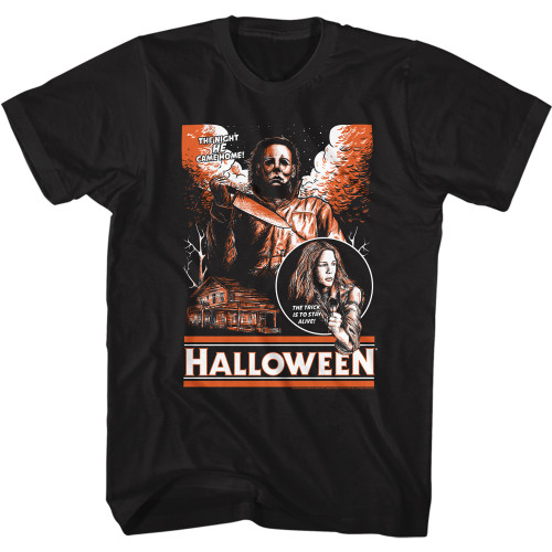 Halloween Sketchy & Orange T-Shirt - Black