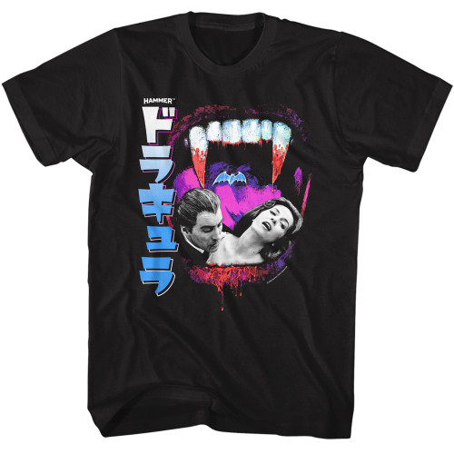 Hammer Horror Fangs Photo T-Shirt  - Black