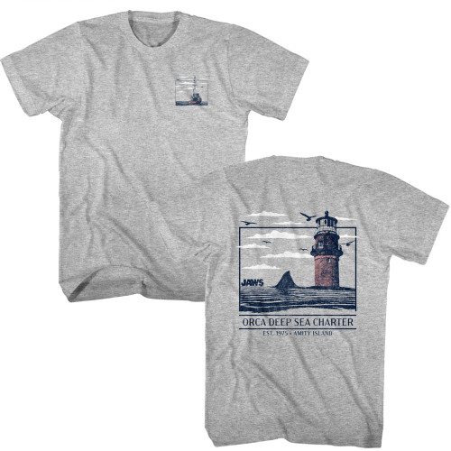 JAWS Orca Deep Sea Charter T-Shirt - Gray