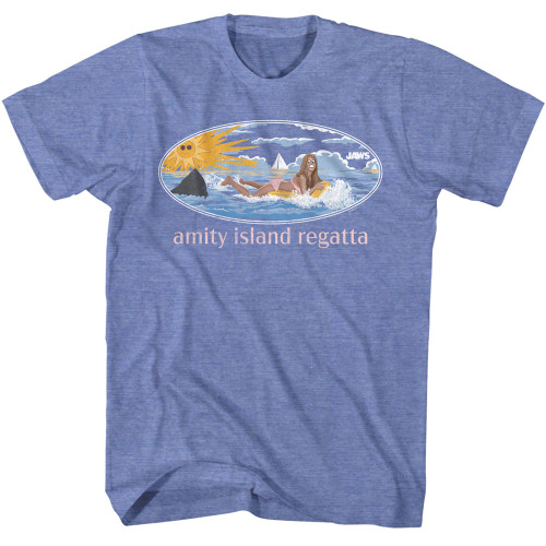 JAWS Girl On Float T-Shirt - Light Blue