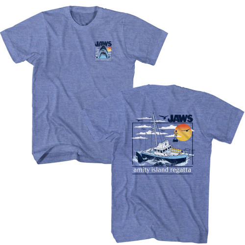 JAWS Sunset Amity Island BTB T-Shirt - Light Blue