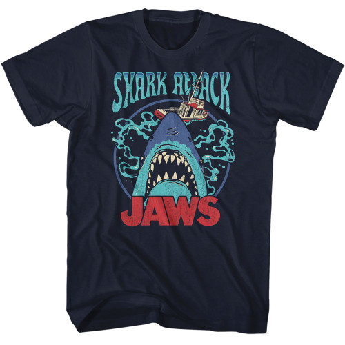 JAWS Swirly Waters T-Shirt - Navy Blue