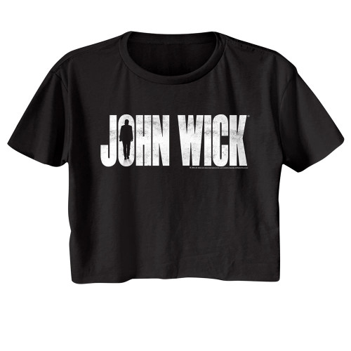 John Wick Silhouette Ladies Crop Top - Black