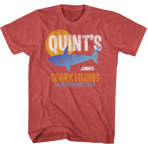 JAWS Quint Fish T-Shirt - Red Heather